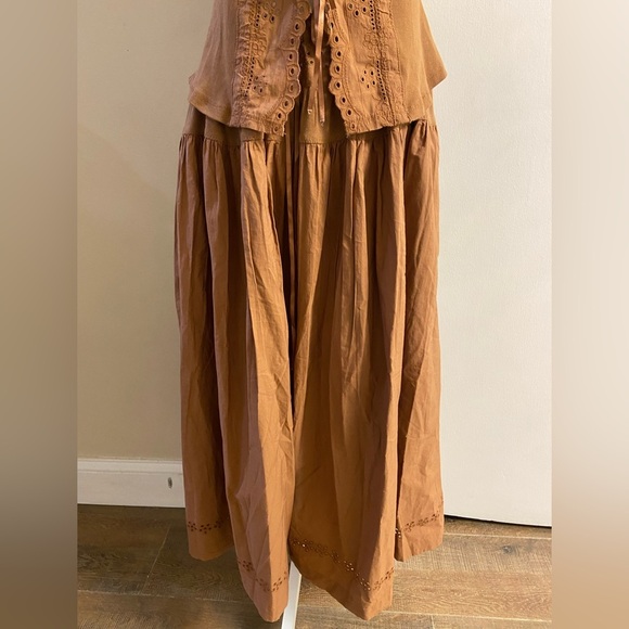 Free people Gesibelle in Macadamia Brown skirt set A line Medium NWT - Picture 10 of 16